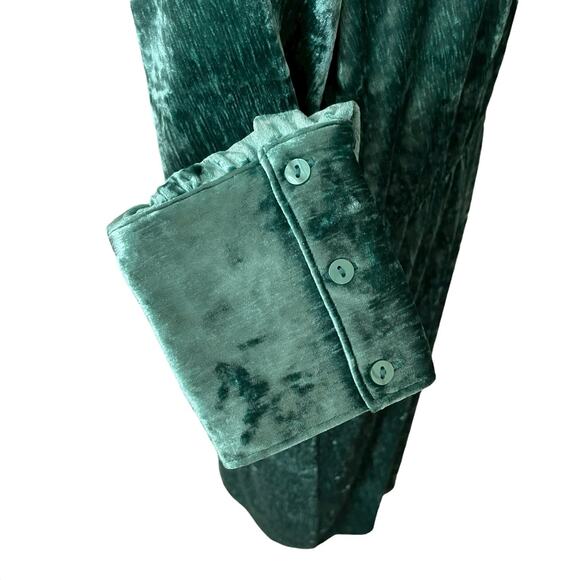 On 34th XL Midi Sheath Dress Green Crushed Velvet Long Sleeve Stretch - Picture 7 of 10